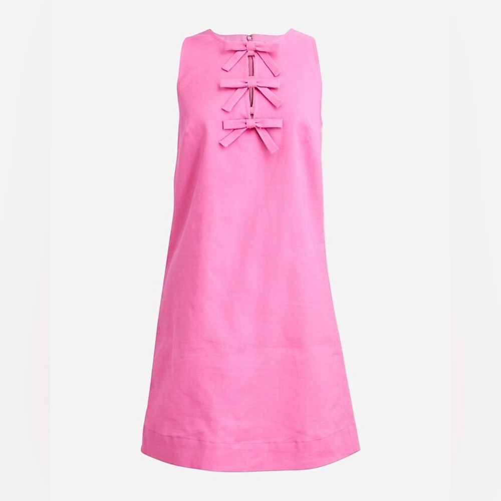 J. Crew Pink Sleeveless Mini Dress with Front Bows